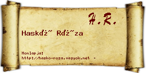 Haskó Róza névjegykártya