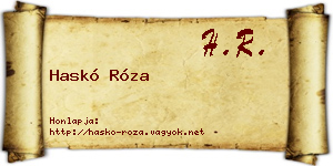Haskó Róza névjegykártya